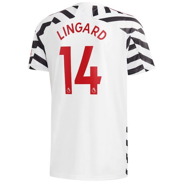 Trikot Manchester United NO.14 Lingard Ausweich 2020-21 Weiß Fussballtrikots Günstig